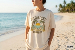 Paradise Sunset PNG, Summer PNG, Beach PNG Tropical Hammock Product Image 3