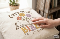 Open Your Bible Let It Bloom, Christian PNG With Bookmark Product Image 5