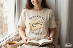 Books Are My Therapy PNG, Book Lovers Shirt, Reading Gift, Product Image 4