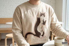 Rude Tuxedo Cat Flipping Claws, Shirt PNG With Funny PNG Product Image 2