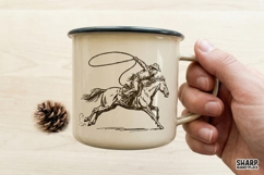 Cowboy On Horseback, Summer Western Trendy Rodeo Art, Shirt Product Image 4