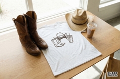 Western Cowgirl PNG Design, Messy Bun Hat Boots Graphic, Product Image 2