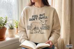 Feel But Don't Dwell Lamb PNG Designs, Trendy Funny PNG Product Image 2