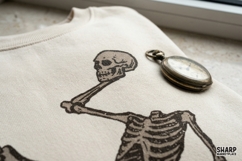 Lounging Skeleton, Halloween PNG, Trendy PNG, Shirt PNG, Product Image 4