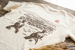 Vintage Cattle Drive Riders At Sunset Ranch Scene, PNG Product Image 4