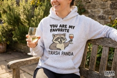 You Are My Favorite Trash Panda PNG, Raccoon Wine Glass Product Image 4