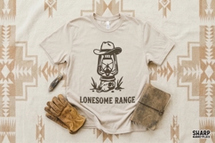 Lonesome Range PNG, Western Lantern Shirt Design, Cowboy Product Image 4