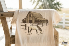 Western Horse Barn PNG, Shirt PNG, Sublimation PNG Rustic Product Image 4