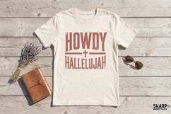 Howdy Hallelujah PNG, Western Faith Shirt Design, Rustic Product Image 3
