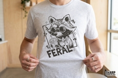 Feral PNG, Funny Raccoon Shirt Design, Sarcastic Trash Product Image 3