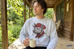 Cowboy Terrier Portrait With Red Hat, Western Dog Mom Shirt Product Image 2