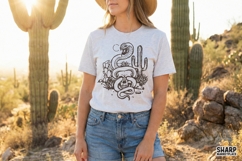 Snake Skull Cactus PNG, Gothic Western Desert Skull Design, Product Image 2