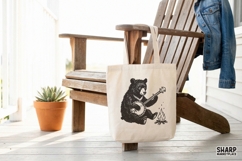 Bear Playing Banjo PNG, Campfire Bear Digital Download, Product Image 4