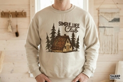 Simple Life Club PNG, Trendy PNG, Shirt PNG Rustic Cabin Product Image 3