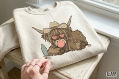Shaggy Highland Cow In Heart Sunglasses With Png Designs, Product Image 5