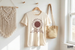 Sunflower PNG Design, Vintage Hand Drawn Flower Graphic, Product Image 4