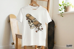 Broken Skateboard Skull PNG, Edgy Skater Art, Grunge Product Image 4