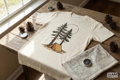 Camping Under Pines PNG, Nature Tent Clipart, Adventure Product Image 2