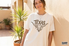 Texas Longhorn PNG, Western Vintage Texas Design, Rustic Product Image 3