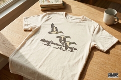 Vintage Flying Ducks Western PNG, Shirt PNG, Hunting PNG Product Image 2
