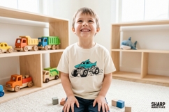 Cartoon Shark Monster Truck With Big Wheels, Trendy PNG Product Image 2