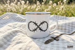 Infinite Barbed Wire Heart Illustration, Trendy PNG Edgy Product Image 4