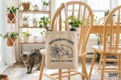 Nurturing My Chaos PNG, Funny Cat Plant Mom Shirt Design, Product Image 3