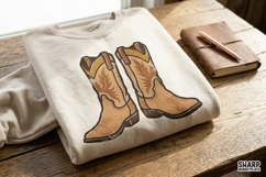 Western PNG, Trendy PNG, Shirt PNG, Vintage Cowboy Boots Product Image 2
