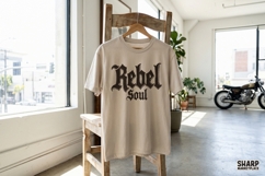 Rebel Soul Western PNG, Gothic Letter Shirt Design, Cowboy Product Image 2