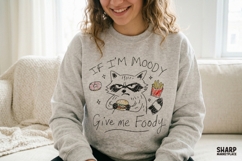 If I'm Moody Give Me Foody Cat PNG, Funny Food Shirt, Product Image 3