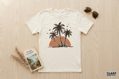 Tropical Palm Trees Sunset, Summer PNG Design, Beach Shirt Product Image 2