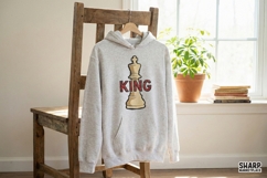 King PNG, Chess King T-Shirt Design, Printable Digital Product Image 3