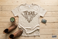 Texas Longhorn PNG, Western Vintage Texas Design, Rustic Product Image 2