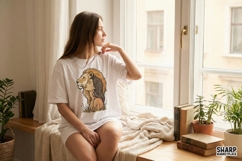 Lion And Woman PNG, Powerful Art, Strength Shirt Design, Product Image 3