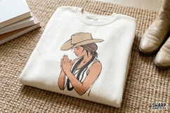 Praying Cowgirl Boho Western Portrait, Christian Png, Product Image 4