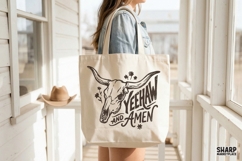 Yeehaw And Amen PNG, Western Bull Skull Design, Country Product Image 3