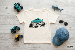 Cartoon Shark Monster Truck With Big Wheels, Trendy PNG Product Image 3