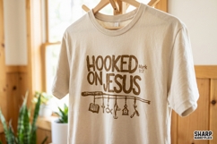 Hooked On Jesus Mark 1:17 Christian Fishing Design, Product Image 2