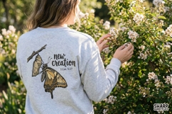 New Creation PNG, Butterfly Christian Shirt, 2 Cor 5:17 Product Image 3