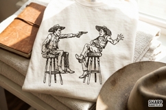 Vintage Western Cowboys Saloon Duel, Western Png, Trendy Product Image 5