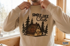 Simple Life Club PNG, Trendy PNG, Shirt PNG Rustic Cabin Product Image 2