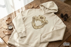 Saber Tooth Skull PNG, Animal Skeleton Art, Prehistoric Product Image 2