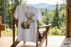 Deer Head PNG, Forest Animal Art, Nature Lover Shirt, Product Image 4