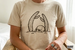 Skull Cactus Desert Scene, Halloween PNG, Western PNG, Product Image 4