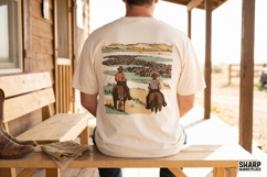 Two Cowboys Herding Cattle Scene, Western PNG Designs And Product Image 2