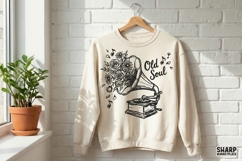 Old Soul PNG, Vintage Gramophone Flowers Music Design, Product Image 4