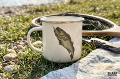 Rustic Bass Fishing Illustration PNG, Vintage Lake Catch Product Image 4