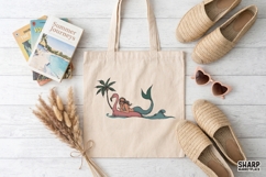Tropical Mermaid Floating On Flamingo Pool Float Under Palm Product Image 4