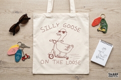 Silly Goose On The Loose PNG, Funny Scooter Goose Shirt, Product Image 3