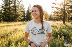 Brave Soul PNG, Wolf Shirt Design, Run Your Own Trail Product Image 3